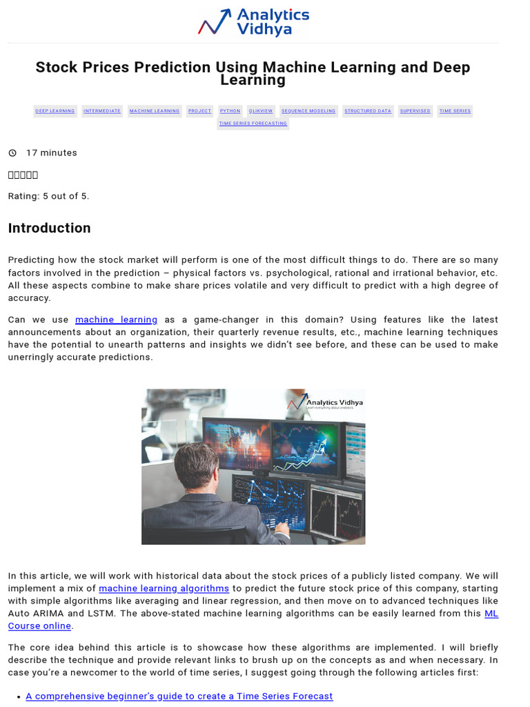 Stock Market Price Prediction Using Deep Learning | PDF | Time Series ...