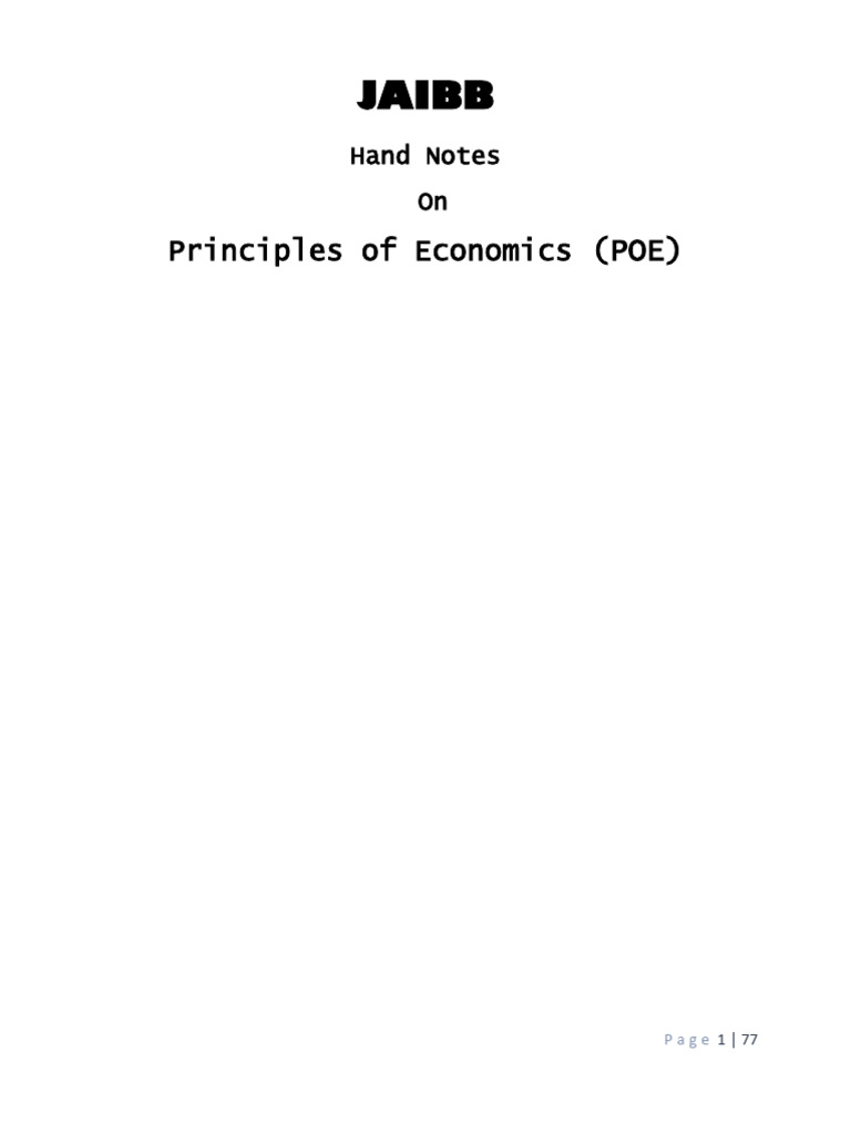 POE Hand Note | PDF | Macroeconomics | Demand