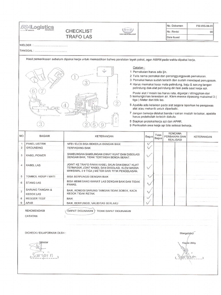 7. Checklist Trafo Las | PDF