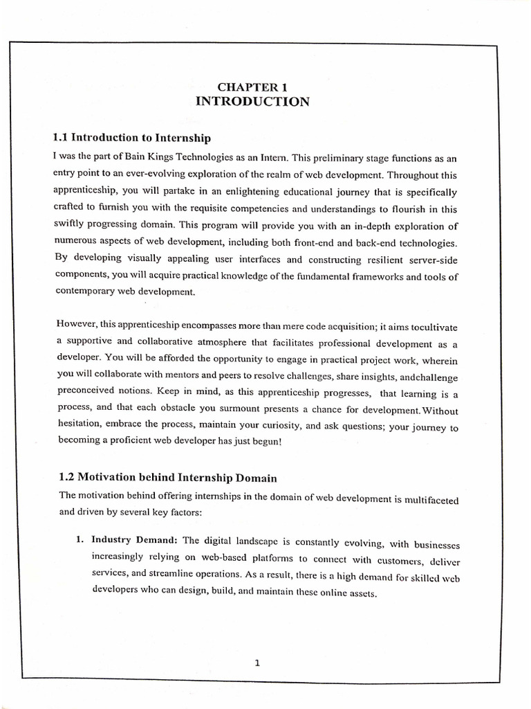 Internship Sample Report | PDF
