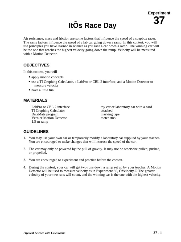 37 It's Race Day | PDF