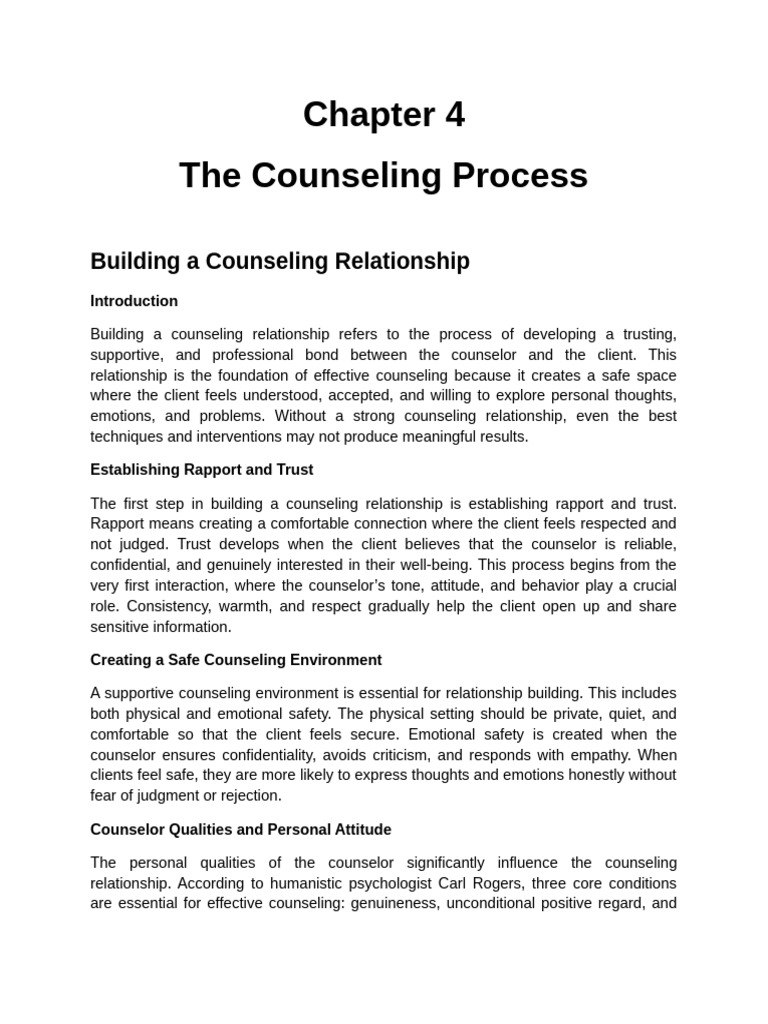 Chapter 4 (The Counseling Process) | PDF | Psychotherapy | Empathy