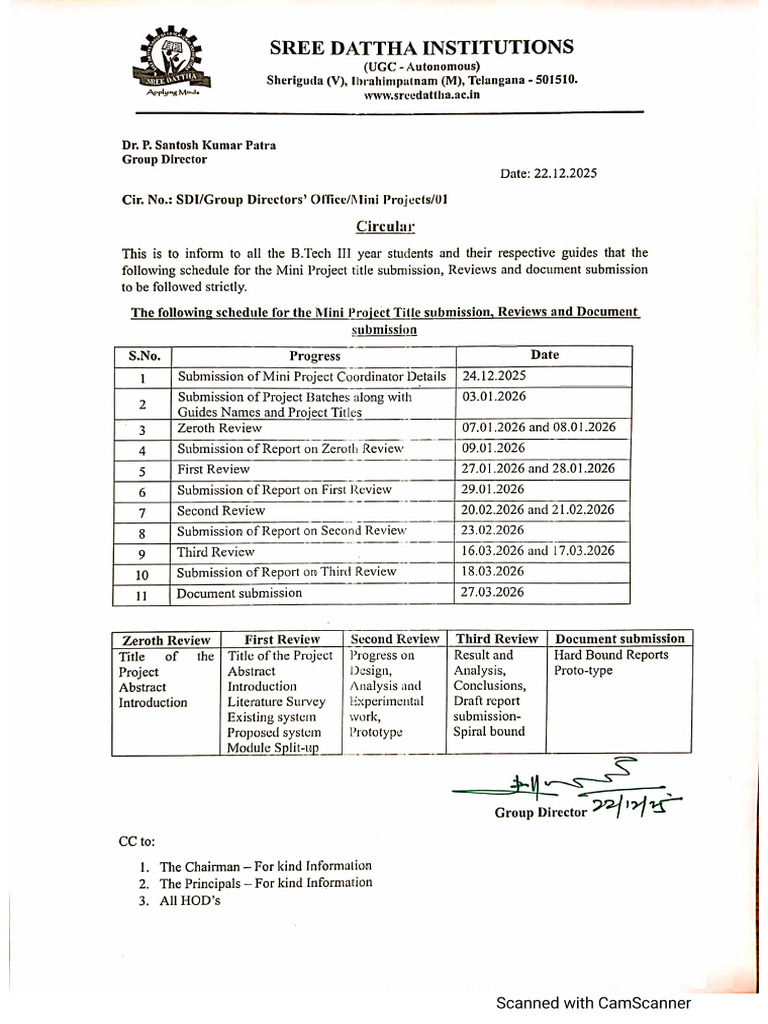 III Year Mini Project Reviews Schedule_1 | PDF