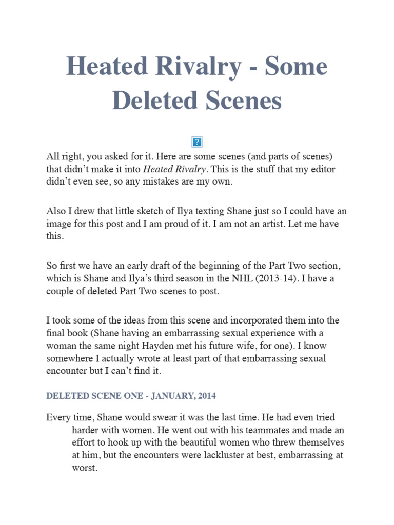 Heated Rivalry - Some Deleted Scenes | PDF