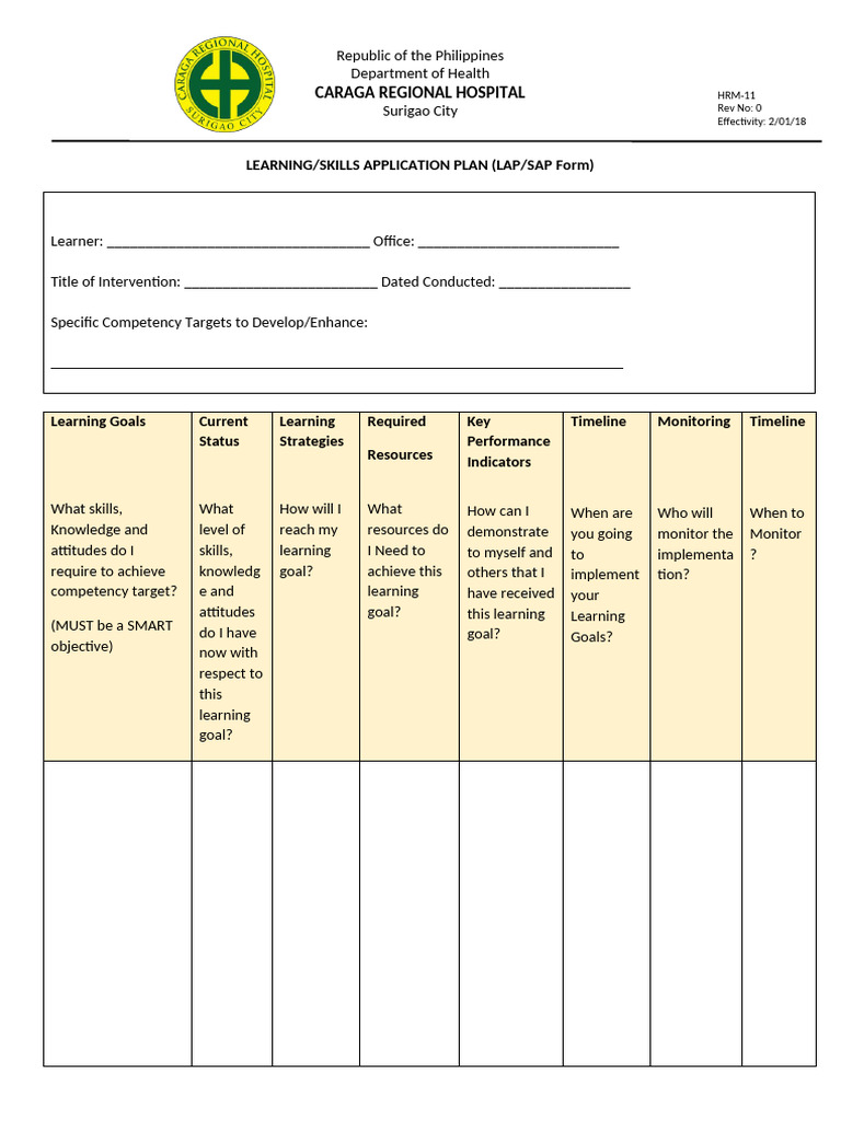 HRM-11_Learning Application Plan | PDF | Learning | Cognition