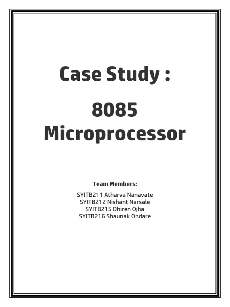 Case Study 8085 Microprocessor | PDF | Central Processing Unit ...