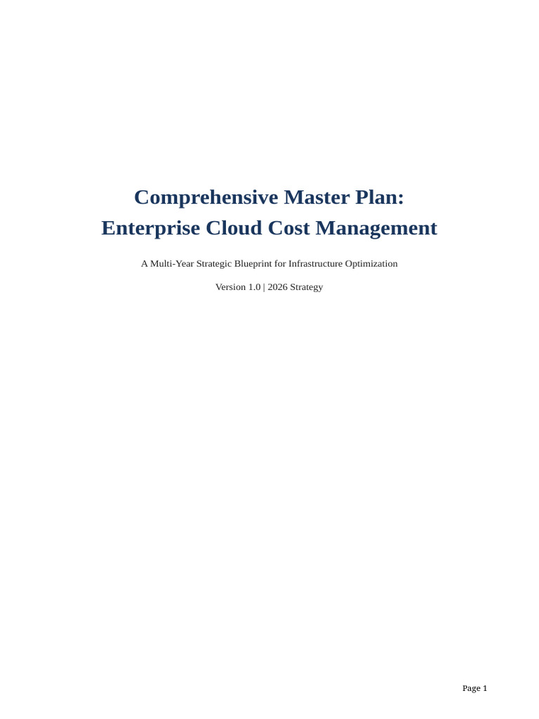 Enterprise Cloud Cost Management Master Plan | PDF | Cloud Computing ...