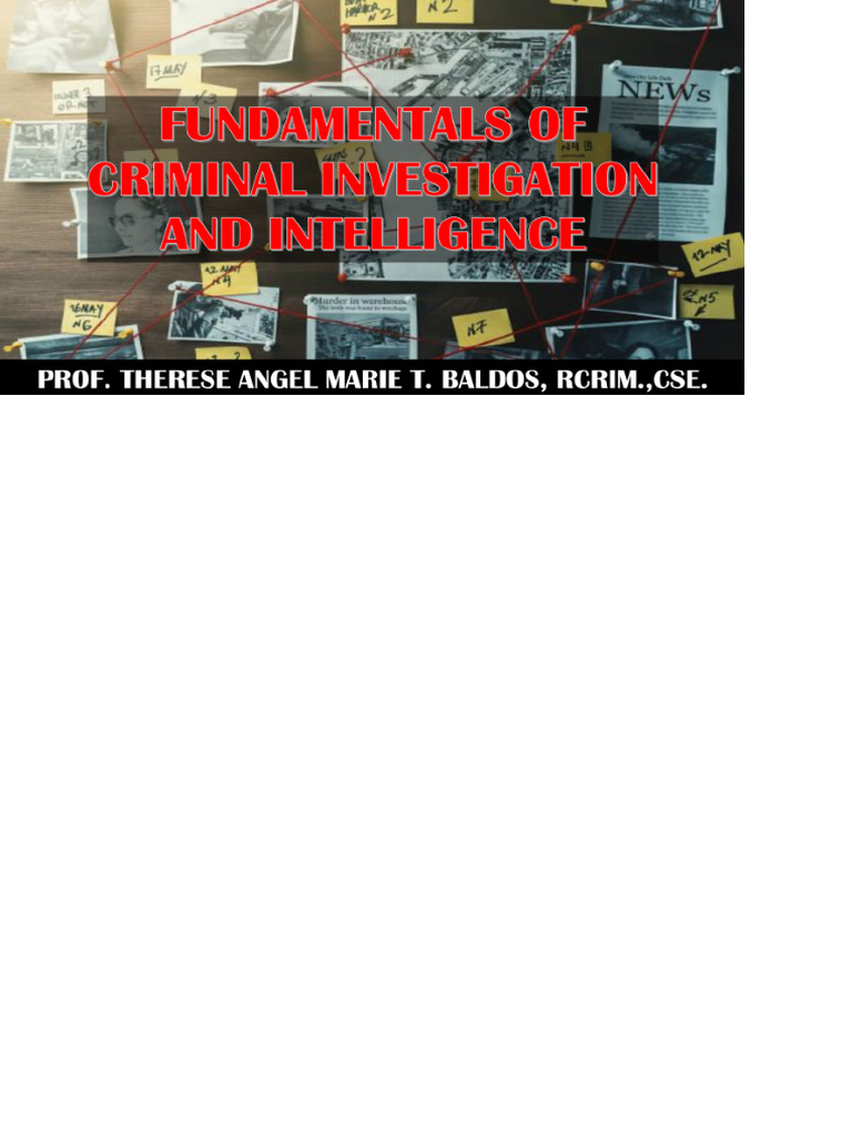 Fundamentals of Criminal Investigation and Intelligence | PDF
