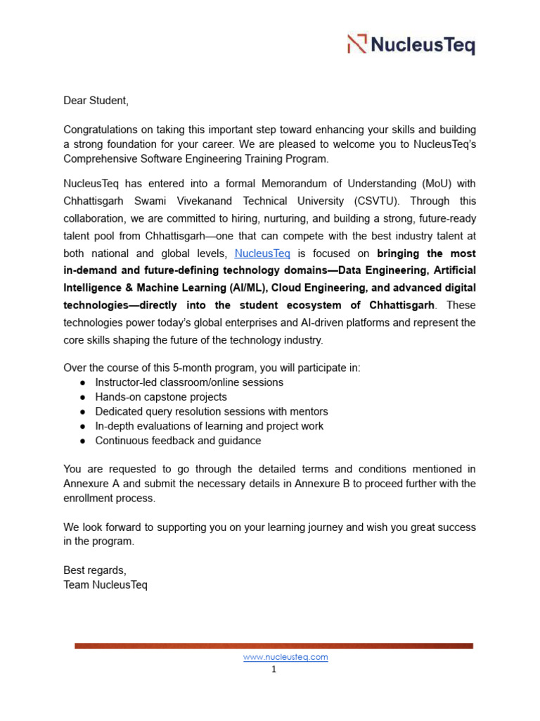 Application Form - NucleusTeq Comprehensive Software Engineering ...