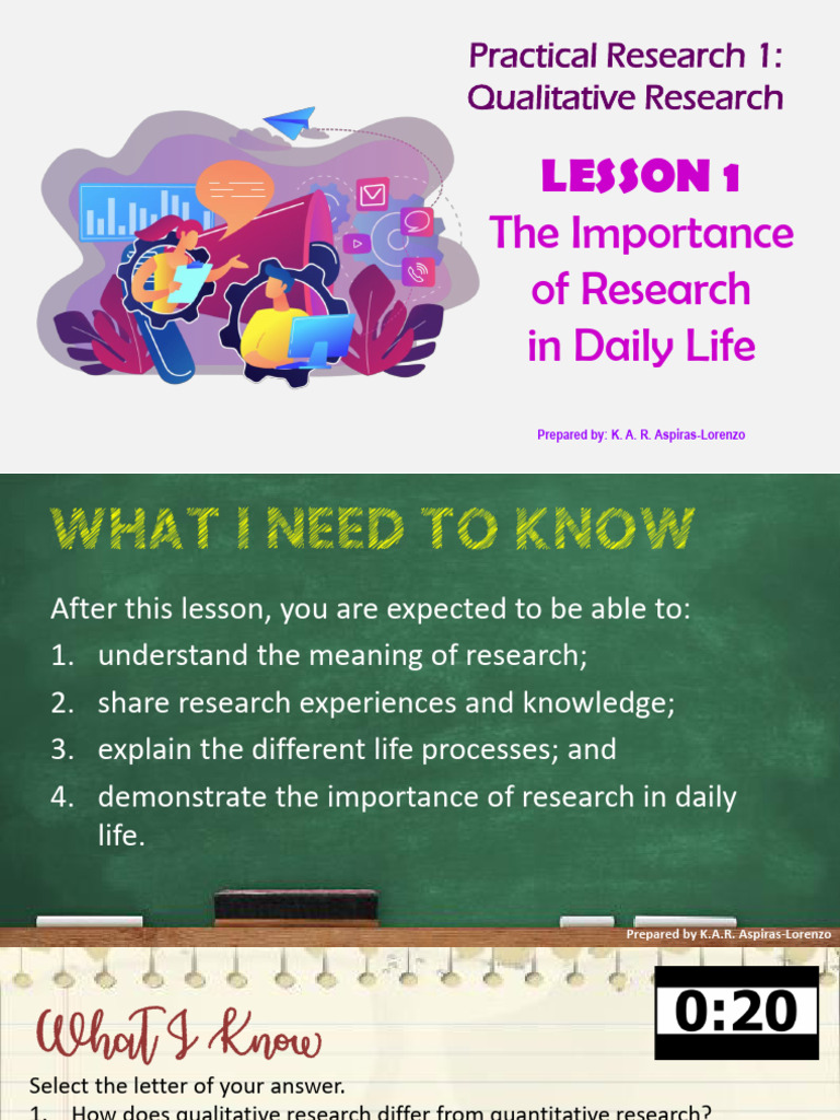 PR1 02 Lesson 1 the Importance of Research in Daily Life | PDF ...