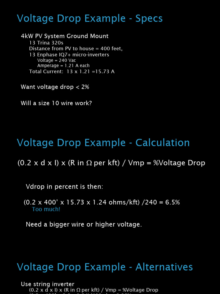 Wire Run and Voltage Drop Example | PDF