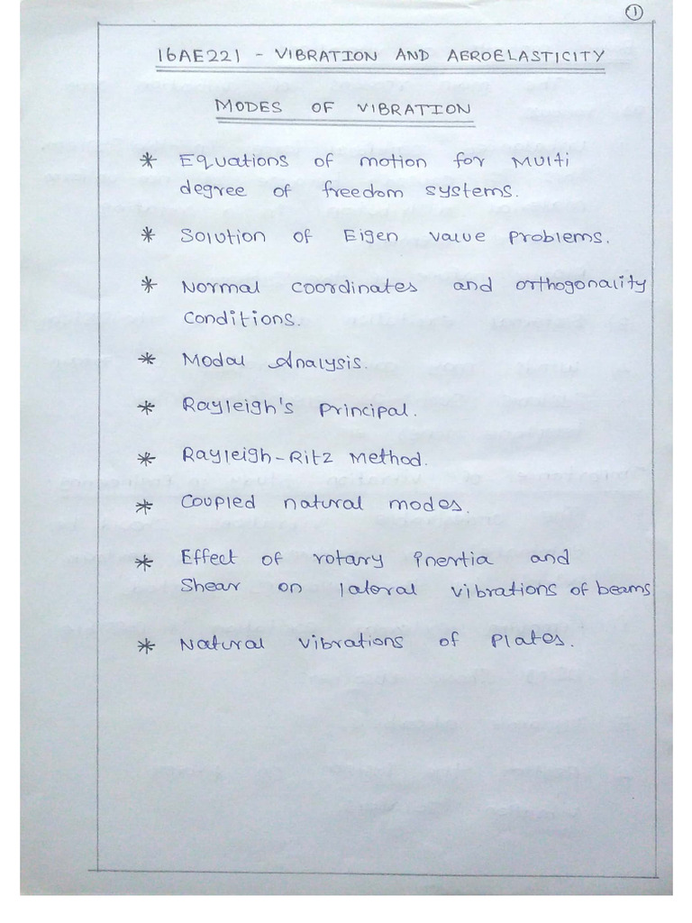 Vibration Unit Notes | PDF