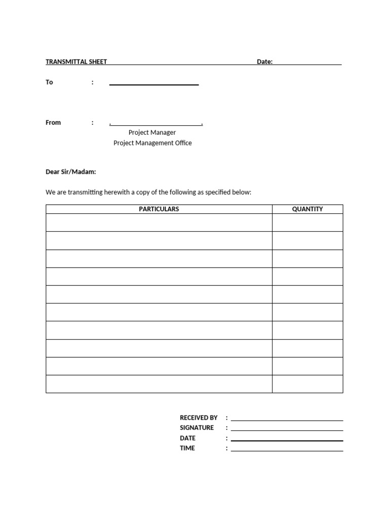 25. Transmittal Sheet | PDF