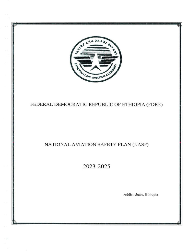 Ethiopia-NASP-2023-2025 National Aviation Safety Plan | PDF