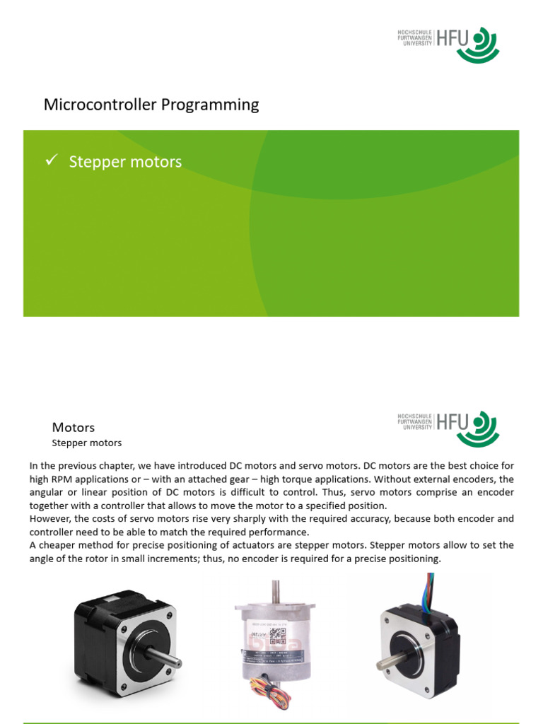 Chapter 7 - Stepper Motors | PDF | Electric Motor | Electrical Equipment