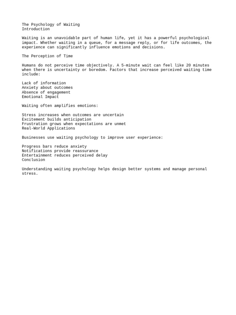 Waiting | PDF