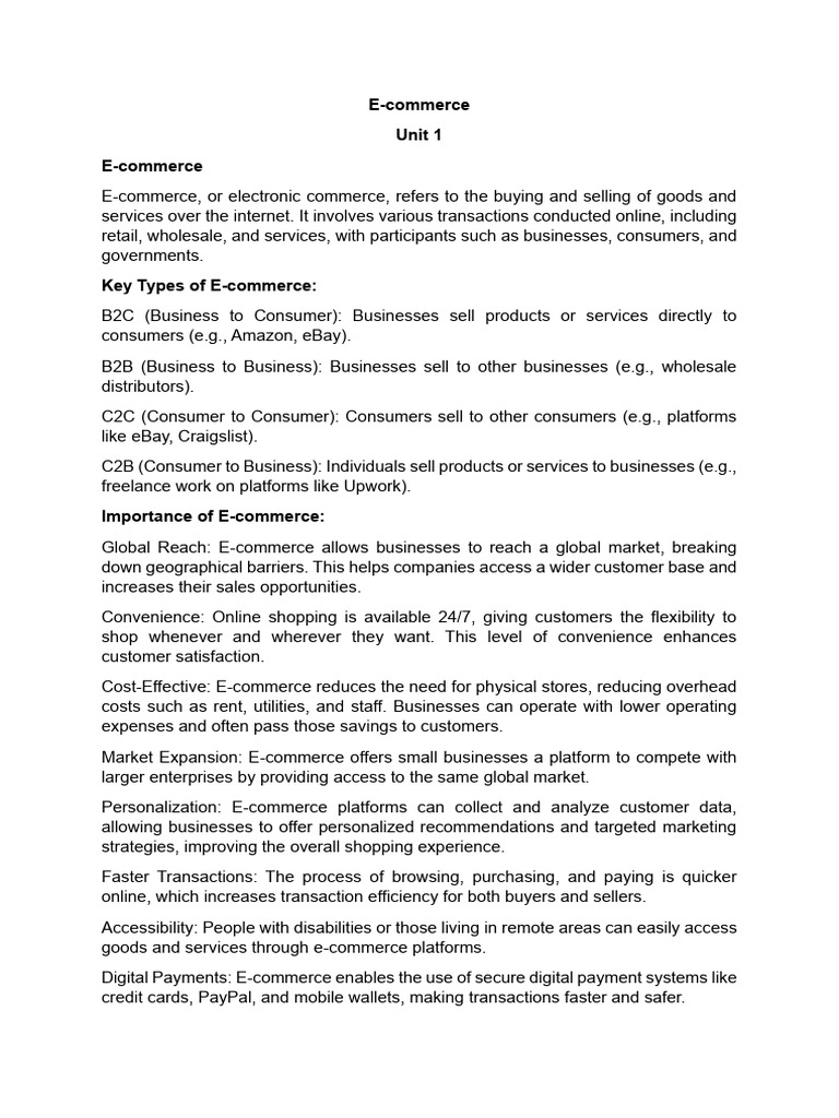 Introduction to e Commerce | PDF | E Commerce | Online Shopping