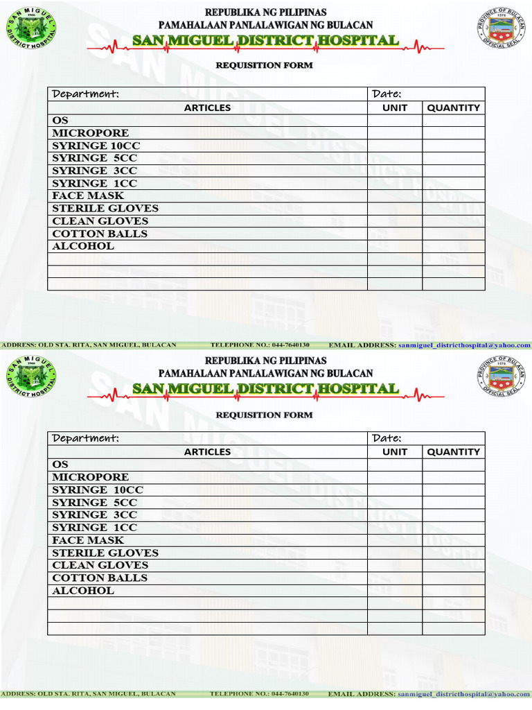 Requisition Form Ward | PDF
