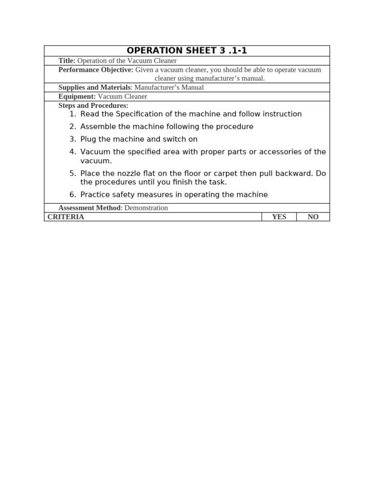 Operation Sheet 3 | PDF