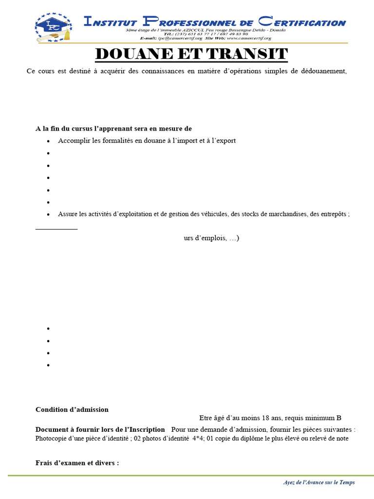Douane Et Transit | PDF