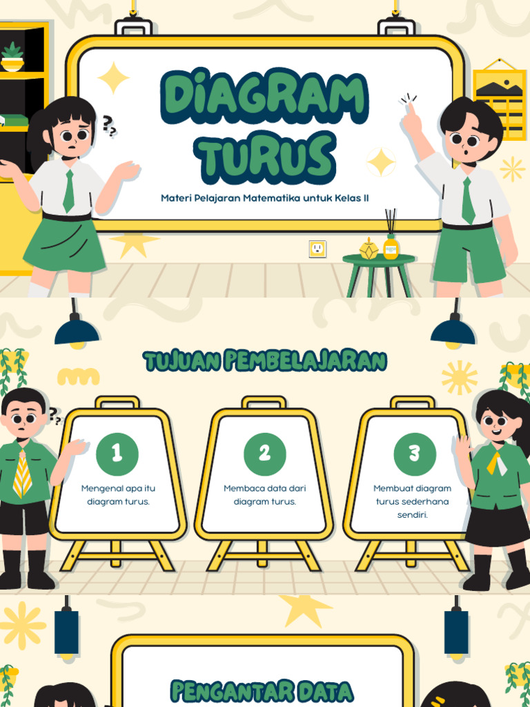 Presentasi Belajar Diagram Turus Dalam Gaya Ilustrasi Krem Hijau ...