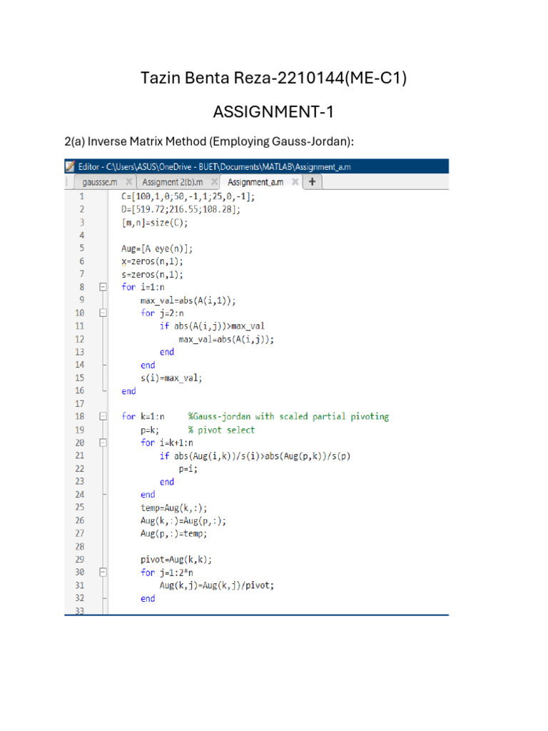 Matlab 1 | PDF