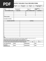 Daily Toolbox Meeting Form | PDF | Occupational Safety And Health ...