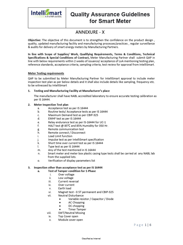 Annexure X - Quality Assurance Plan | PDF | Specification (Technical ...