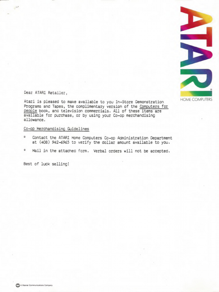 In Store Demonstration Letter Text | PDF