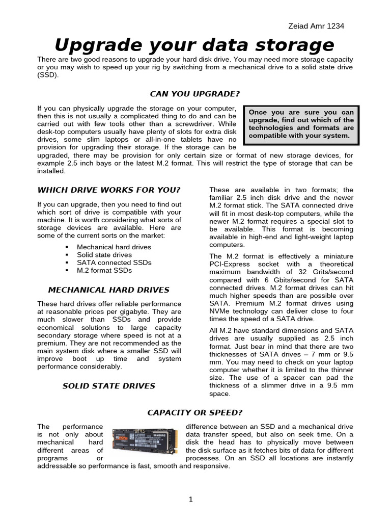 UPGRADE | PDF | Solid State Drive | Hard Disk Drive