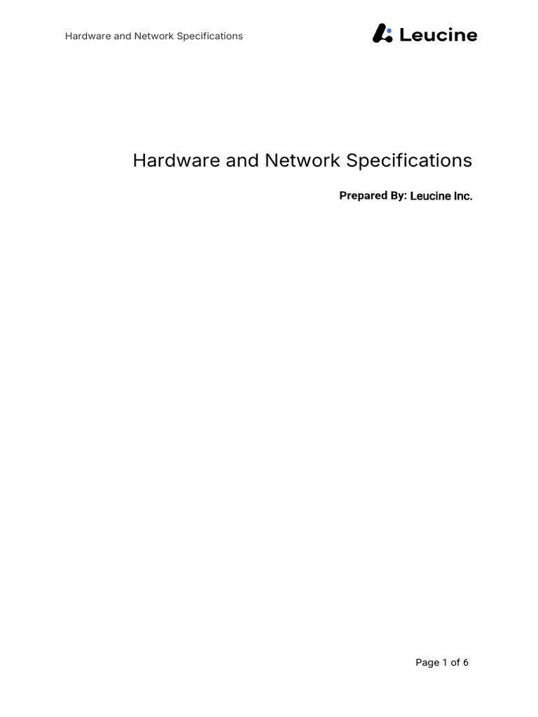 Hardware and Network Specifications | PDF | Computer Network | Proxy Server