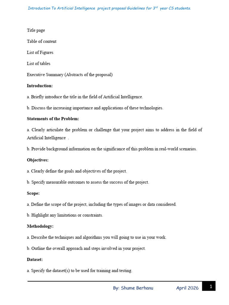 AI Project Proposal Guidelines (1) | PDF | Artificial Intelligence ...