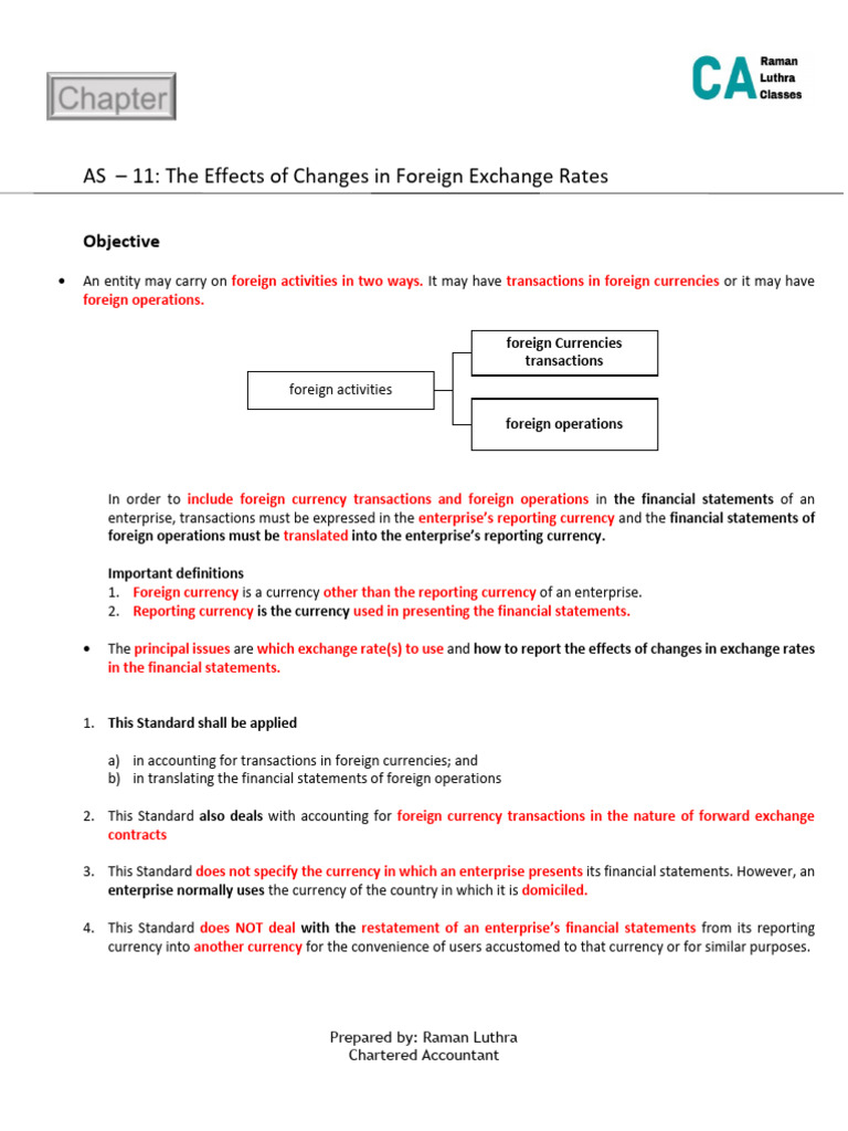 As 11 - The Effects of Changes in Foreign Exchange Rates | PDF ...