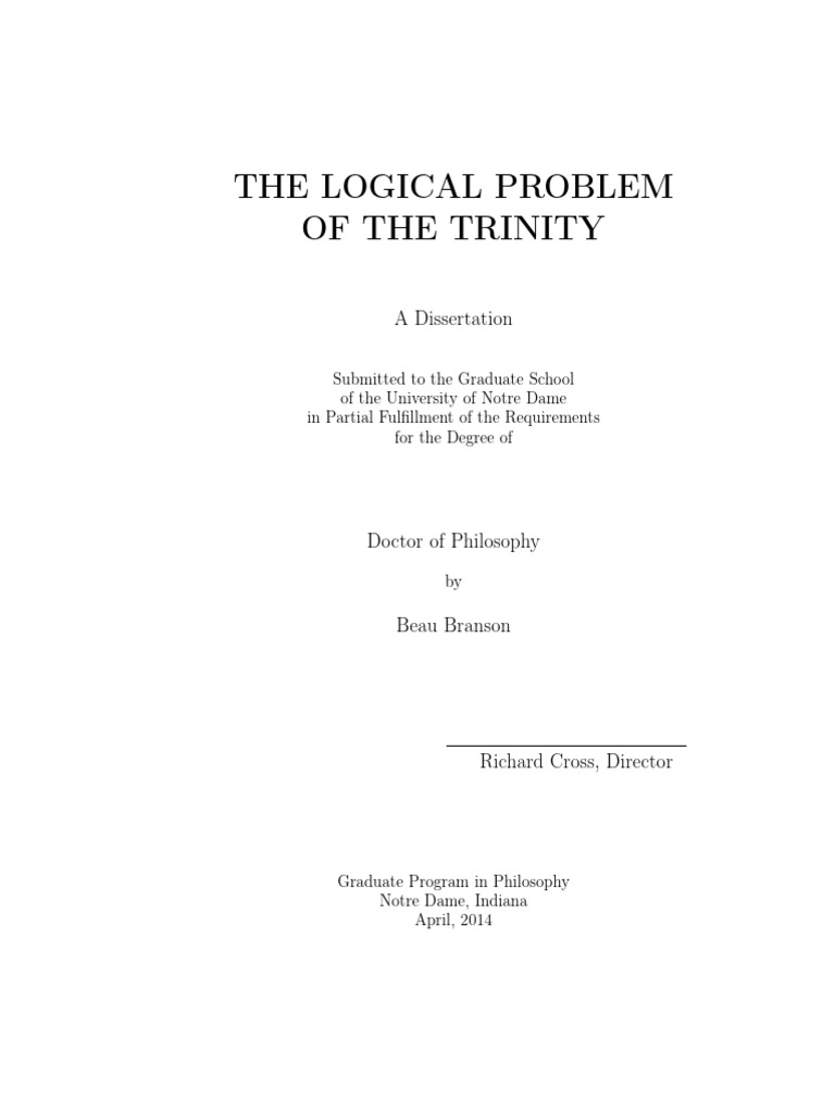 The Logical Problem of the Trinity | PDF | Logic | Logical Consequence
