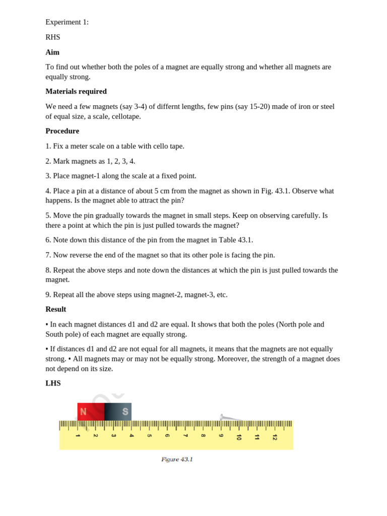 Class 8 Physics Record | PDF | Magnet | Electromagnetism