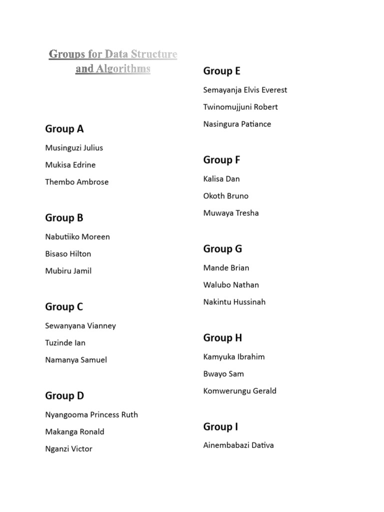 Data Structure Groups | PDF
