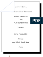 Plan de Negocios - José Alfredo Chacón Mora