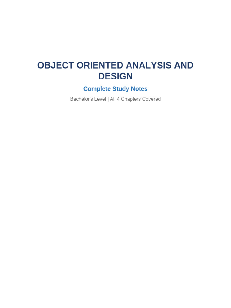 OOAD Complete Notes | PDF | Unified Modeling Language | Method ...