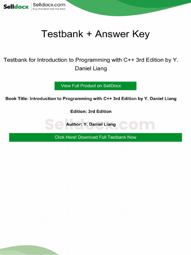 Question Bank for Introduction to Programming With C 3rd Edition by Y ...