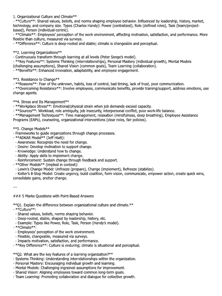 OB Chapter 5 Answers | PDF