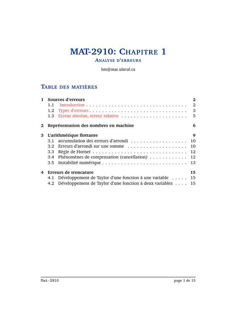 Chap1 Test | PDF | Analyse numérique | Objets mathématiques