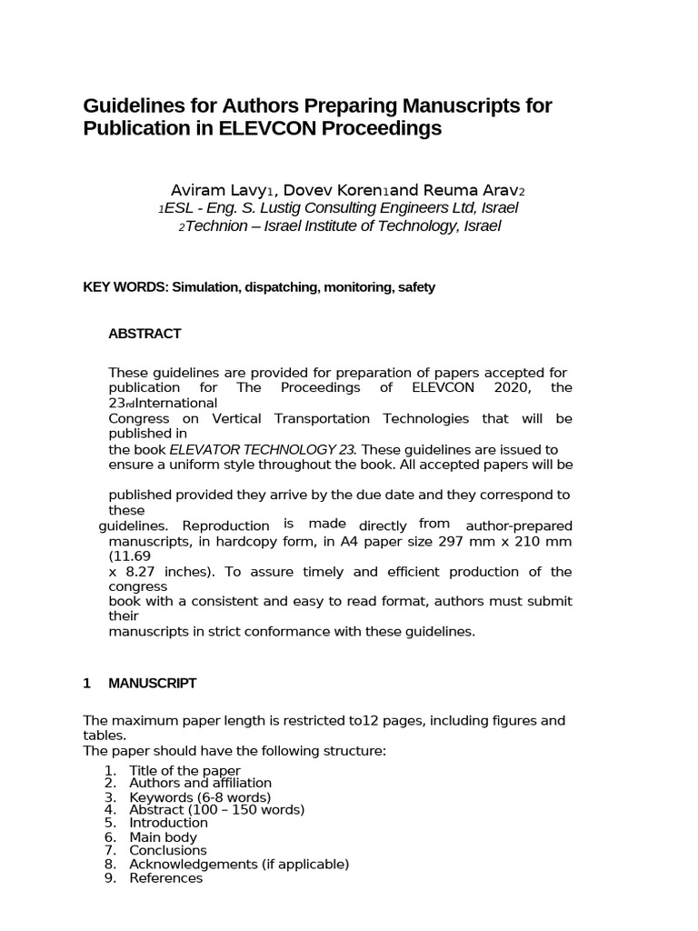 Converted 2023 Guidelines for Authors Preparing Manuscripts for ...