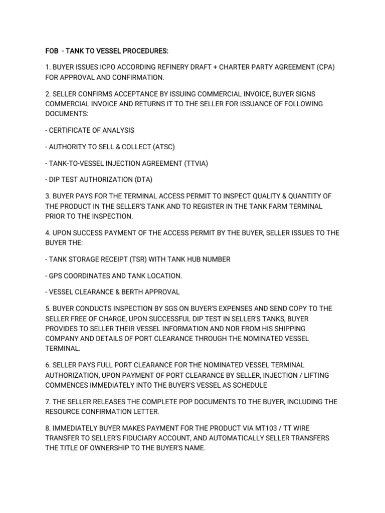 FOB - SOP | PDF | Letter Of Credit