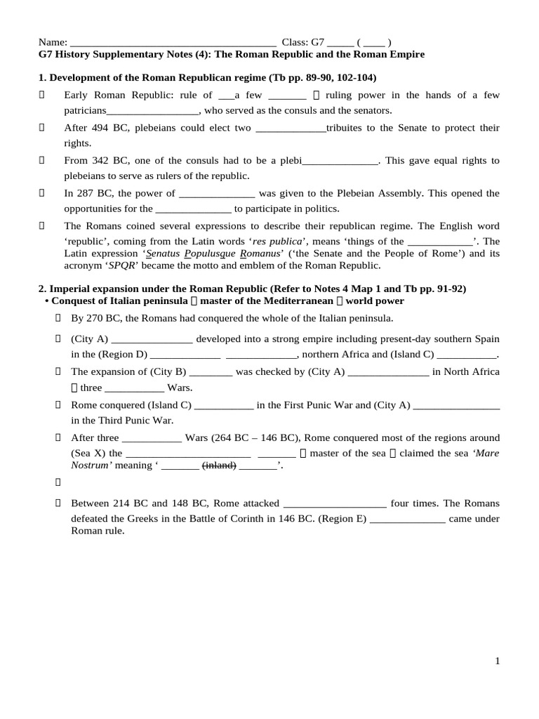 Copy of 2025-26 G7 supp notes (4) Expansion of Roman Republic and ...