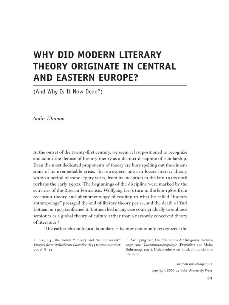 Why_Did_Modern_Literary_Theory_Originate (1) | PDF