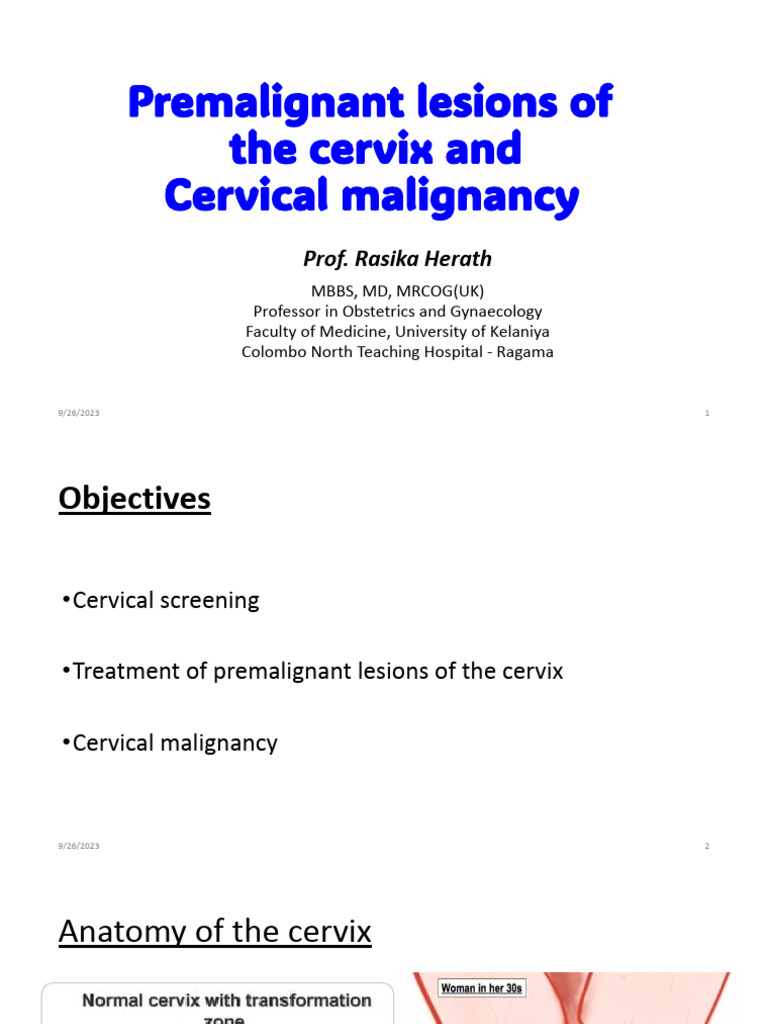 23. Cervical Intraepithelial Neoplasia & Cervical Malignancy.pptx | PDF