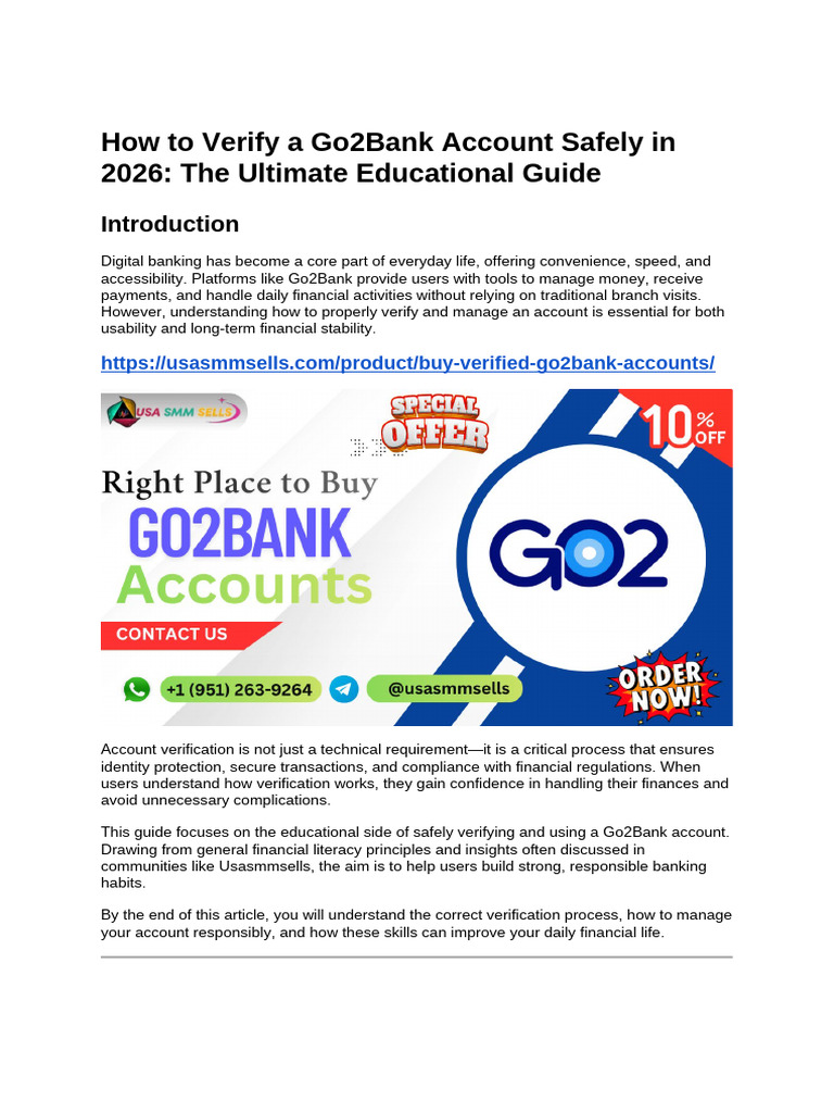 Buying Verified Go2Bank Accounts Cheap and Secure With Fast Delivery ...