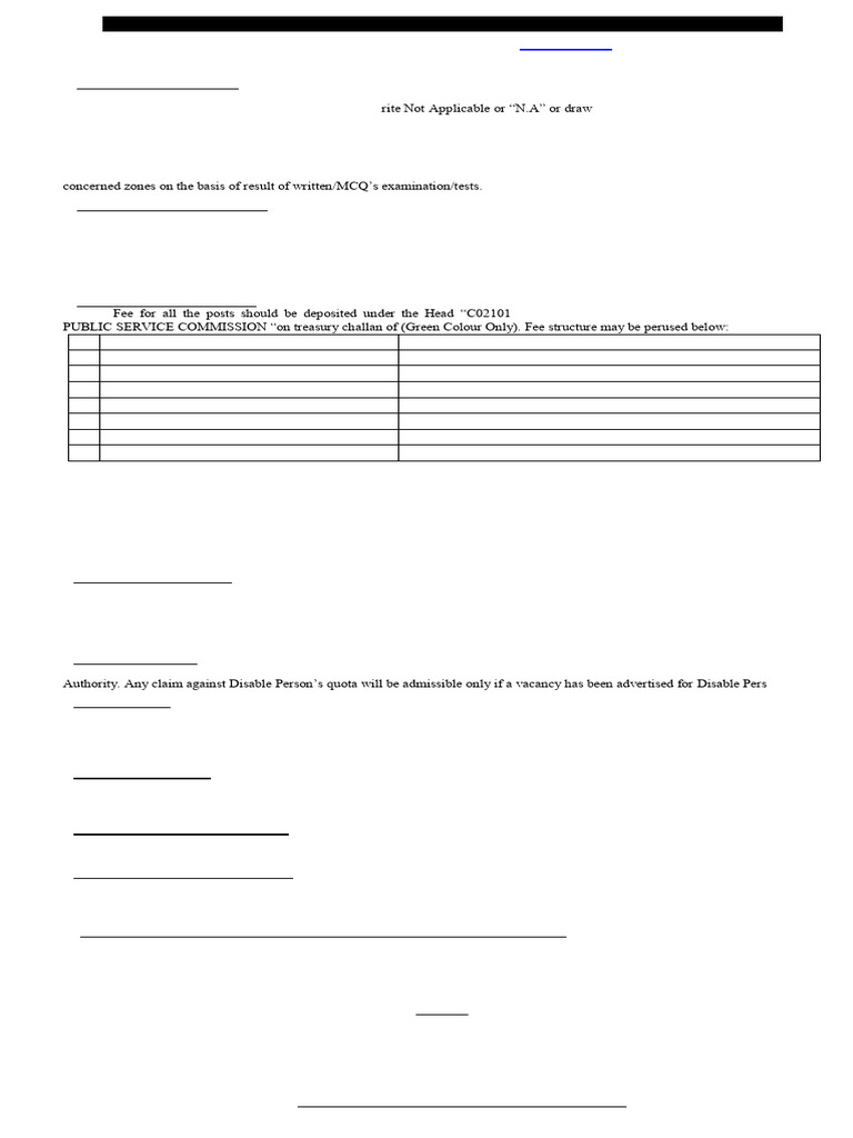 BPSC Application Form | PDF | Domicile (Law)