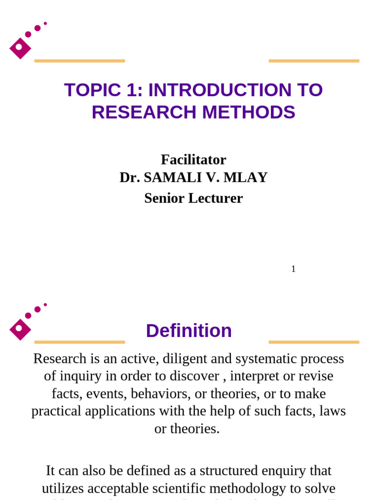Topic 1_RM Introduction | PDF | Methodology | Dependent And Independent ...