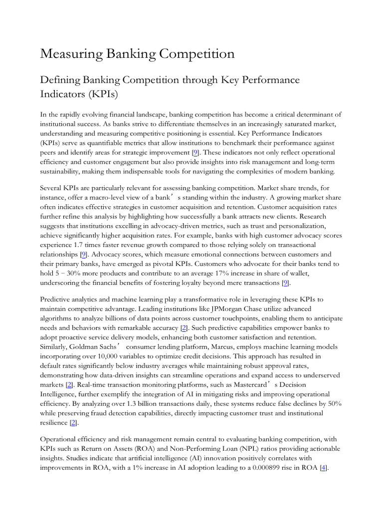 Measuring Banking Competition | PDF | Performance Indicator | Banks